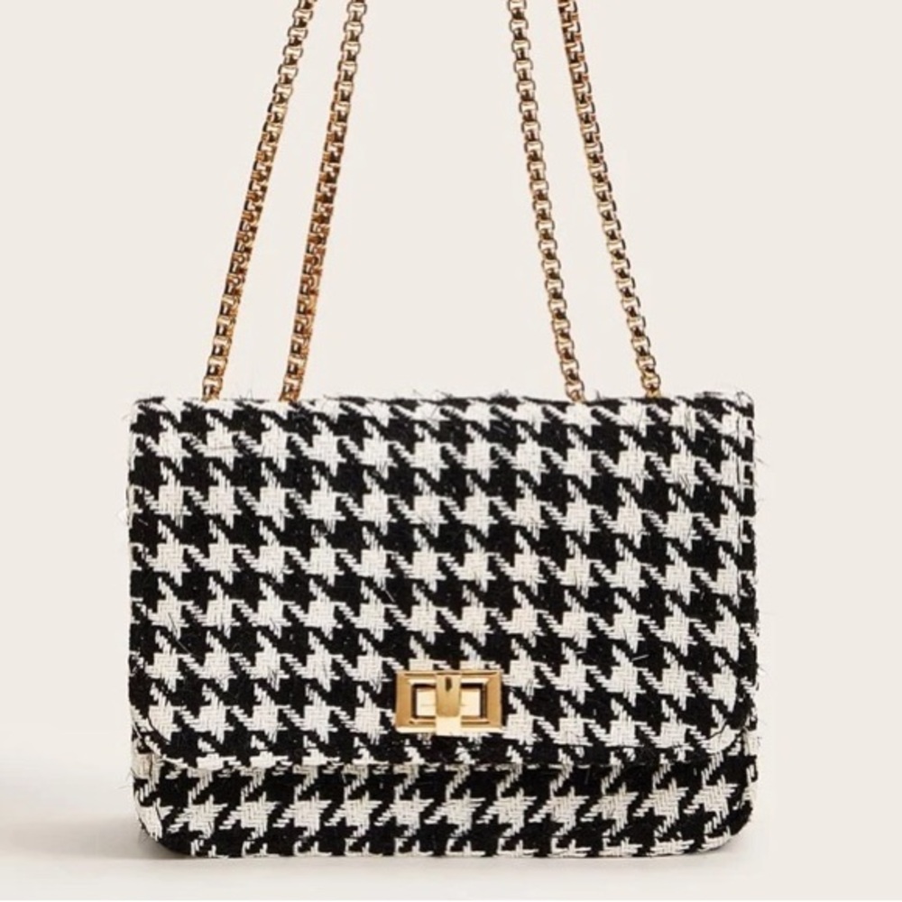 Houndstooth Black and White Women's Bag